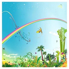 Chiho Aoshima Signed Limited Edition Japanese Pop Art Print Rainbow Sky