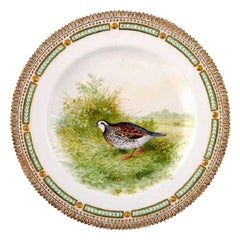 Royal Copenhagen Flora Danica / Fauna Danica Dinner Plate with a Bird