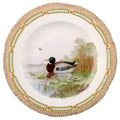 Royal Copenhagen Flora Danica / Fauna Danica Dinner Plate with Motive of a Duck