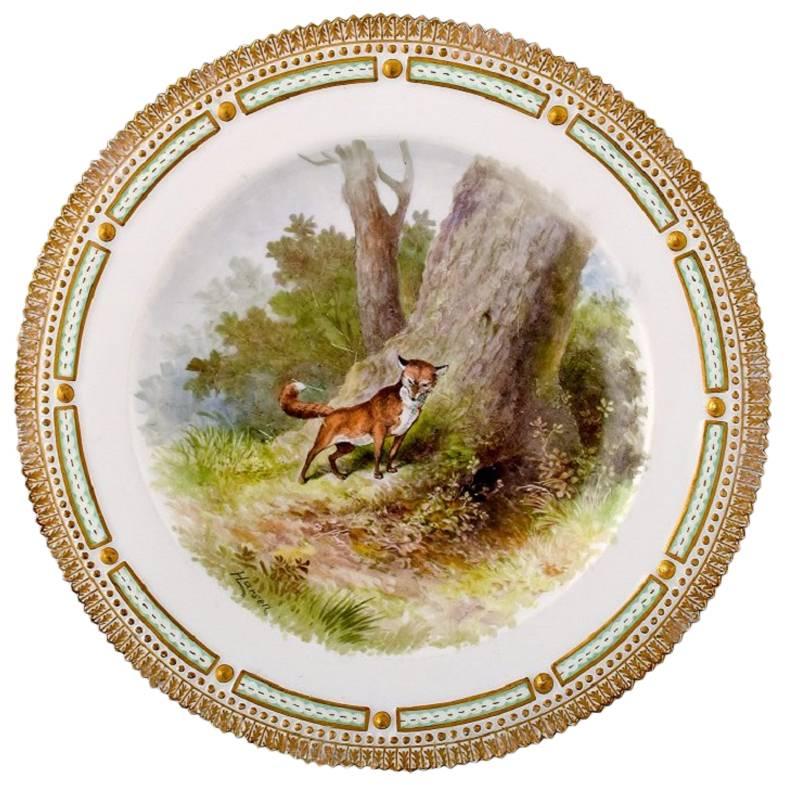 Royal Copenhagen Flora Danica / Fauna Danica Dinner Plate with a Fox