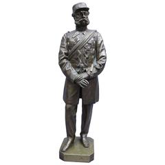 Antique Thomas Fowke 1865 Civil War Era Monumental Bronze Statue