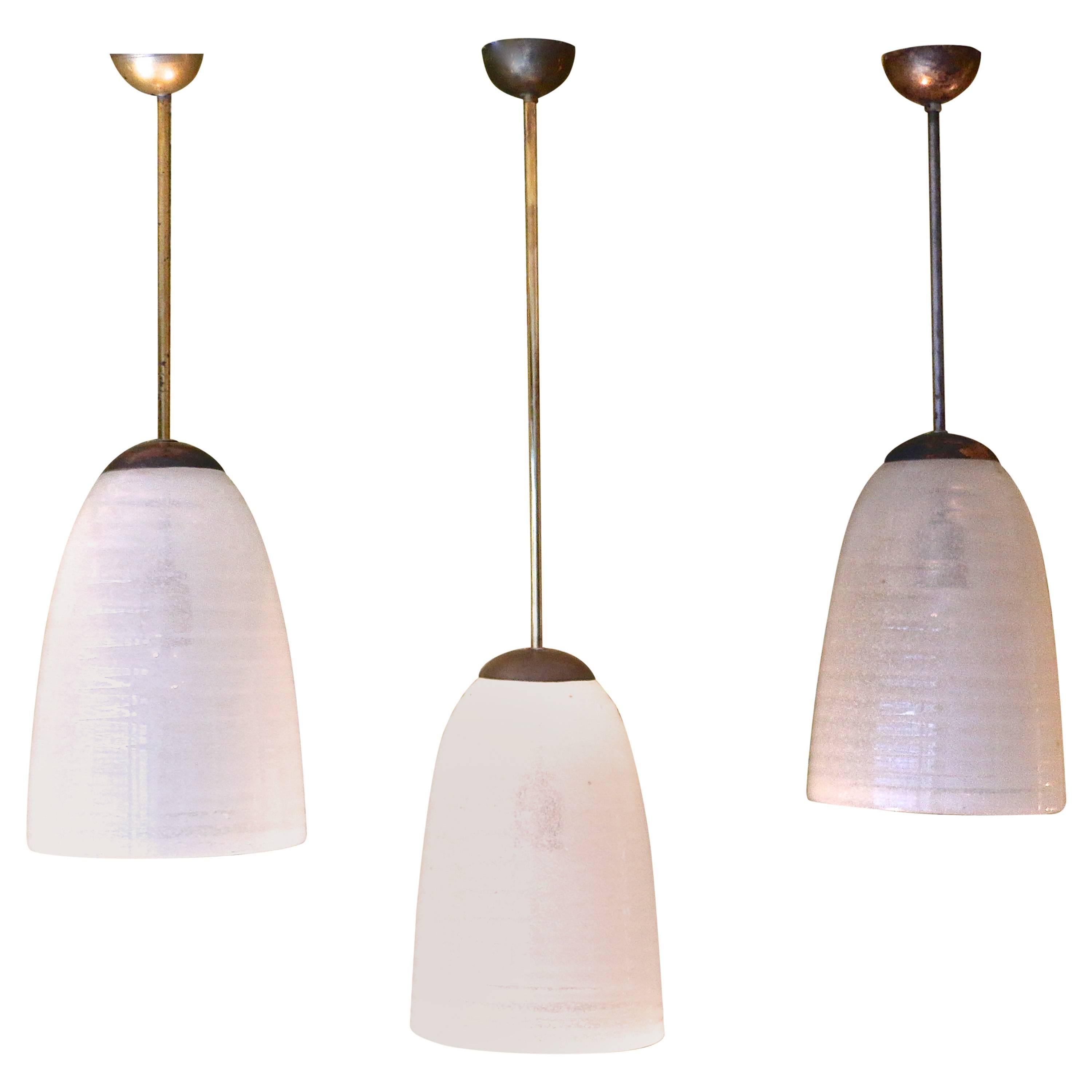 Three Murano Glass Pendant Lights For Sale