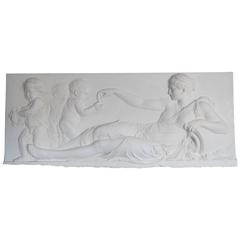 Bas-relief en plâtre "La Charité" d'après Félix Lecomte