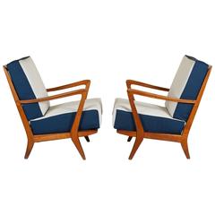 Rare Pair of Armchairs Attributed to Gio Ponti, circa 1950