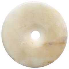 Translucent Beautiful Large 19"d Round Jade Stone Garden Ornament