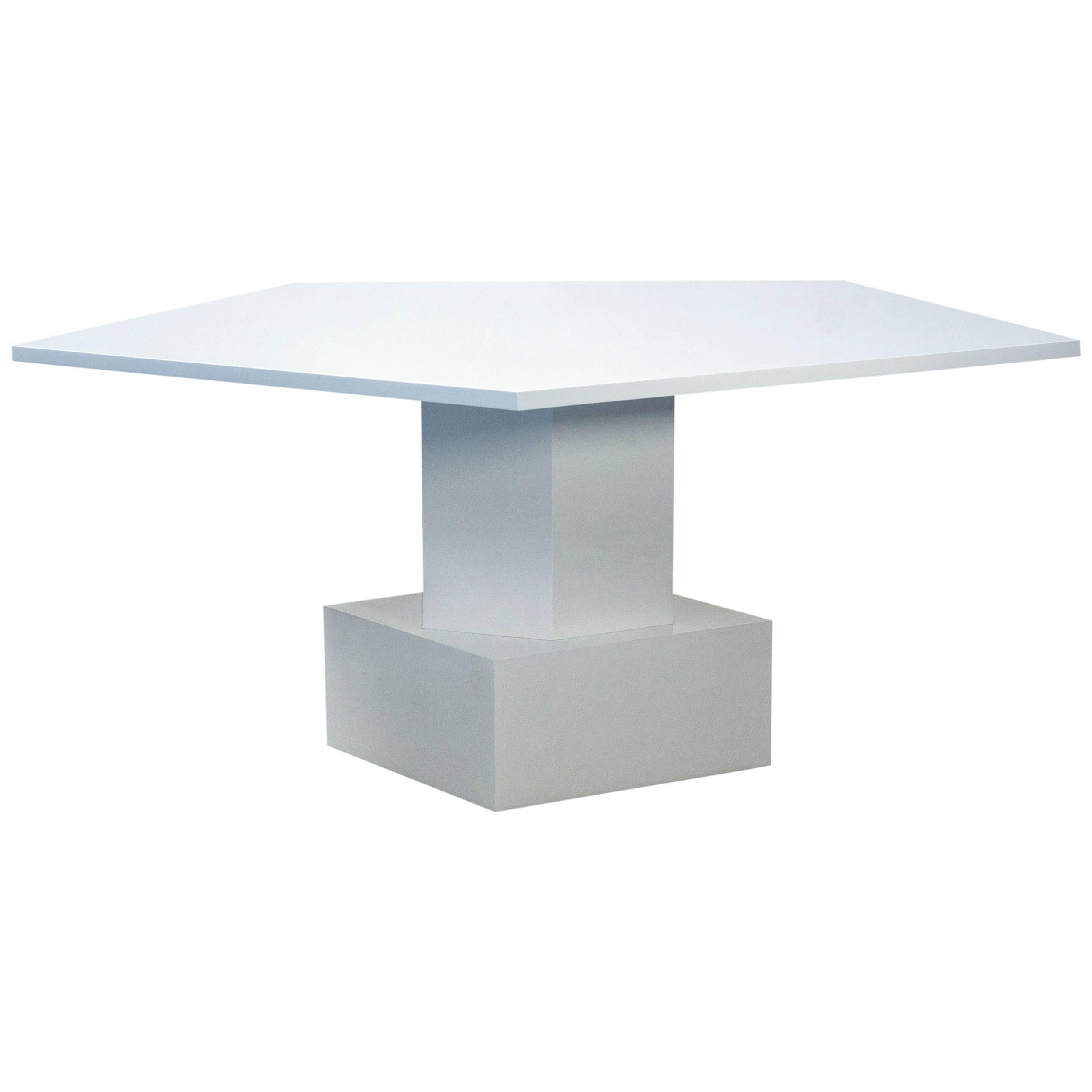 Dining Table in White Lacquer by Tinatin Kilaberidze