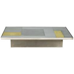 Chic Chrome and Glass Coffee Table by Romeo Rega