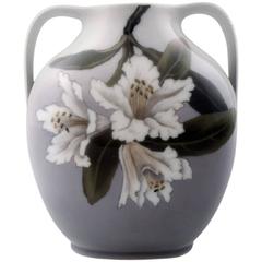 Royal Copenhagen Art Nouveau Vase with Handles, Decorated with Flowers