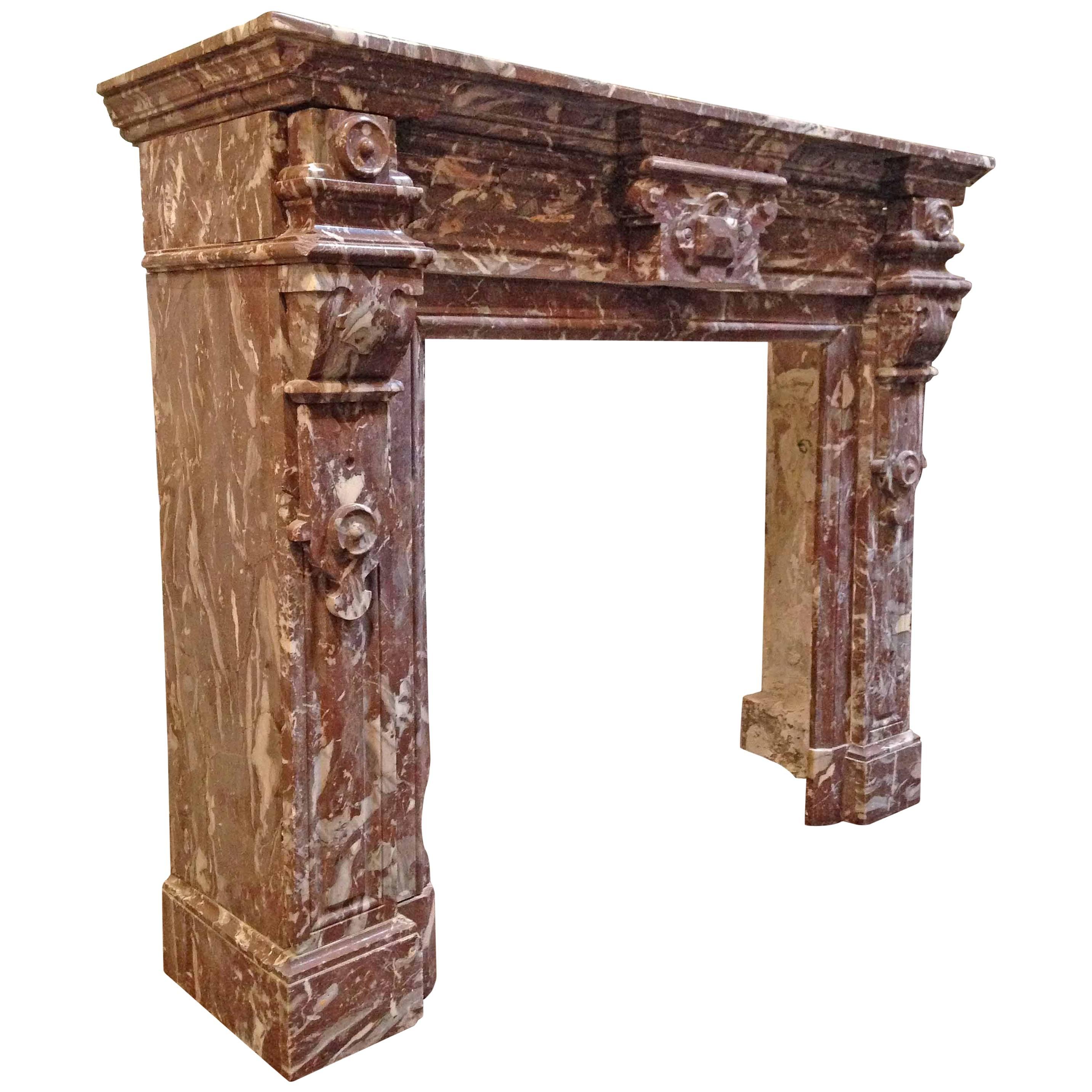 Antique Red Marble Mantel
