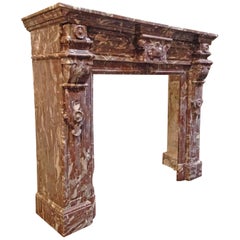 Antique Red Marble Mantel