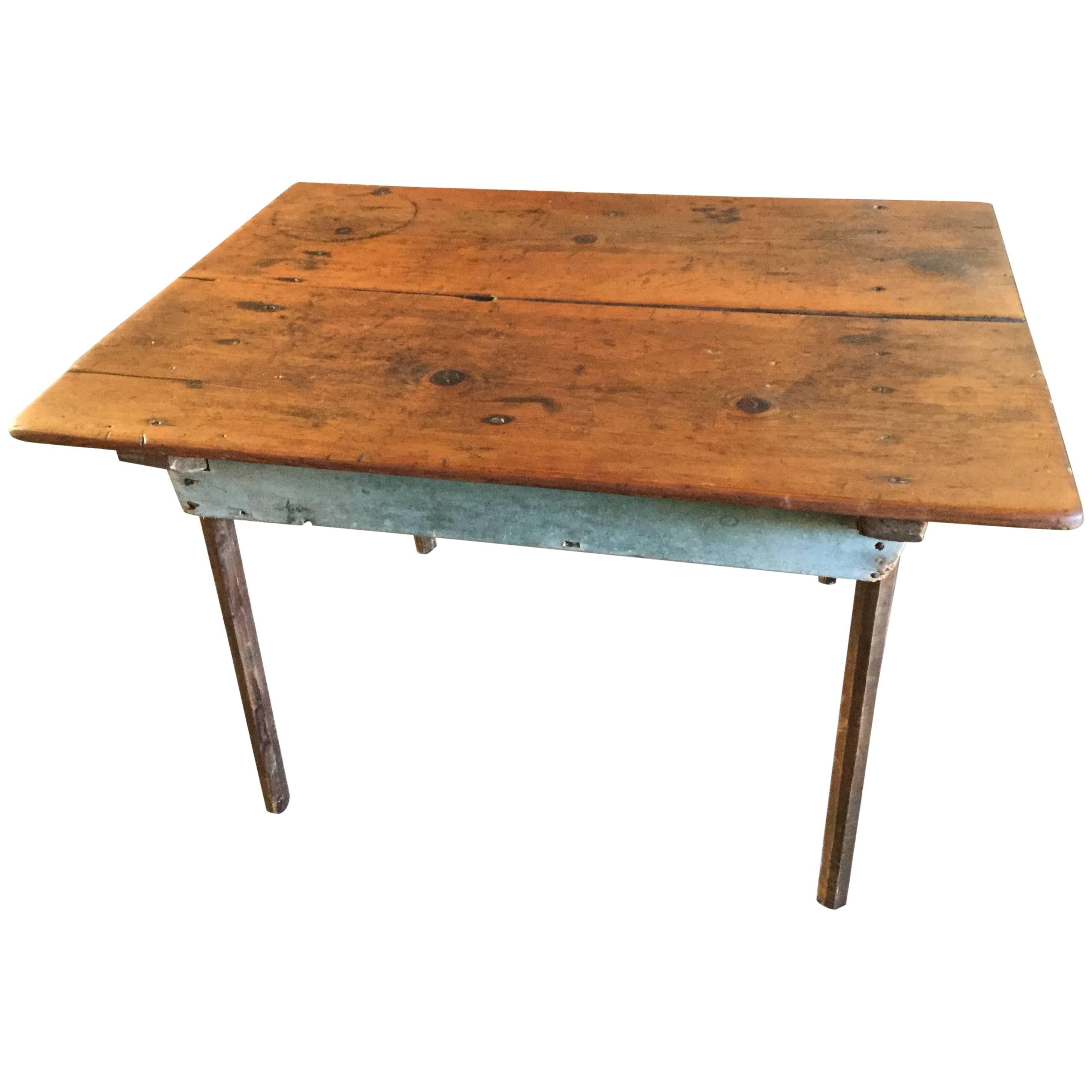 19th Century American Primitive Table For Sale