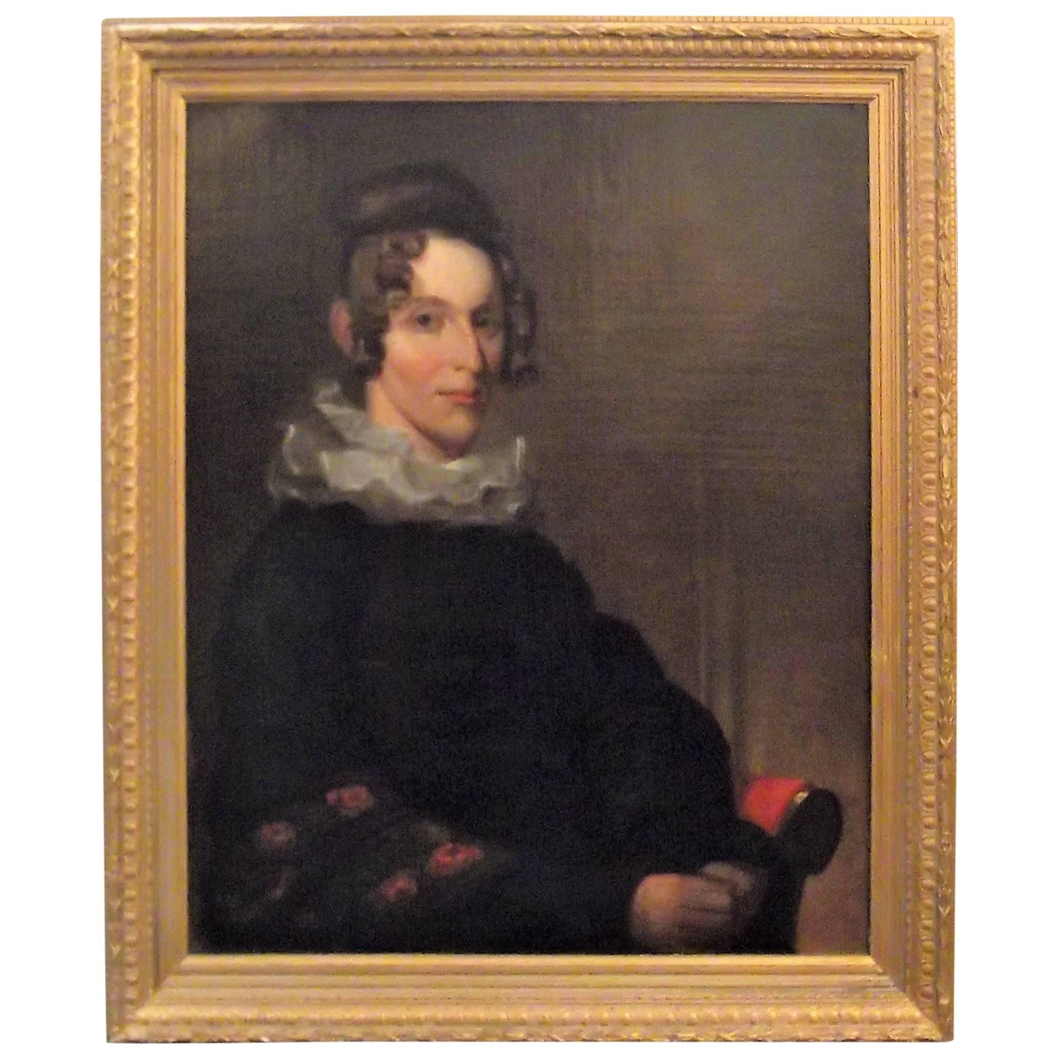 Early 19th Century Oil Painting Portrait of an Aristocratic Lady