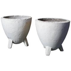 Pair of Mid-Century Modern Fiber Cement Planters, Attributed to Willy Guhl