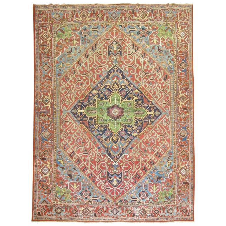 Antique Persian Heriz Carpet For Sale at 1stdibs
