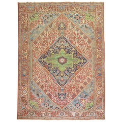 Unique Color Combo Antique Persian Heriz Carpet