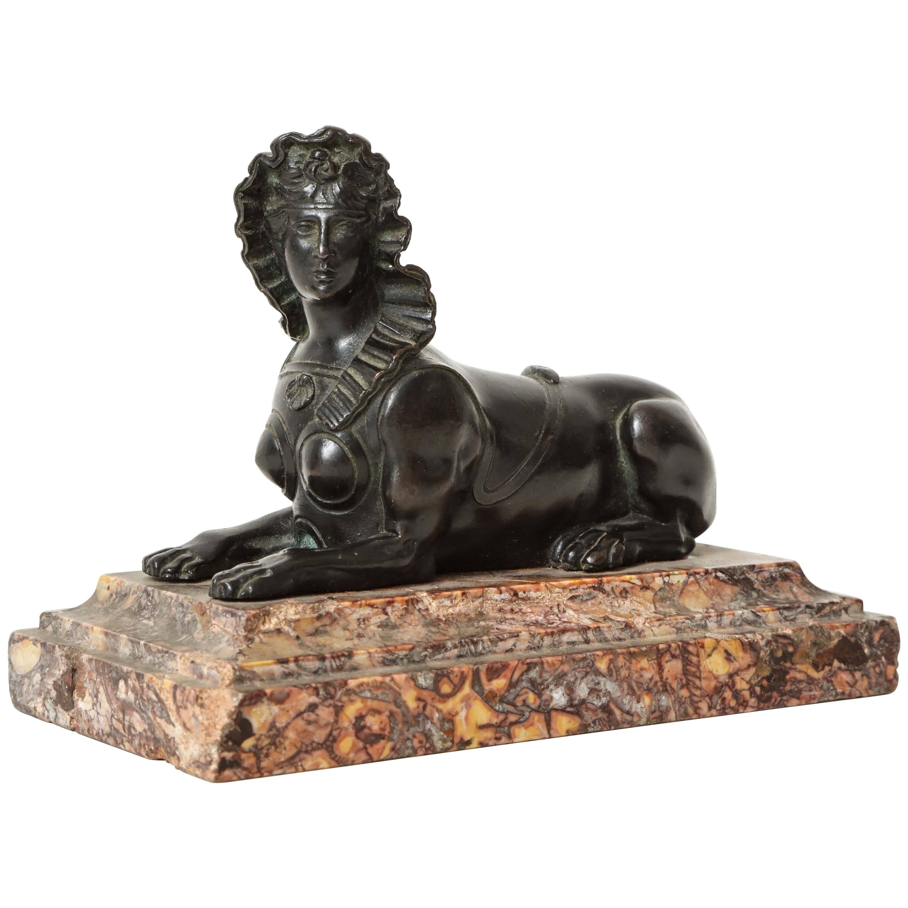 French Régence Bronze Sphinx, circa 1720 For Sale