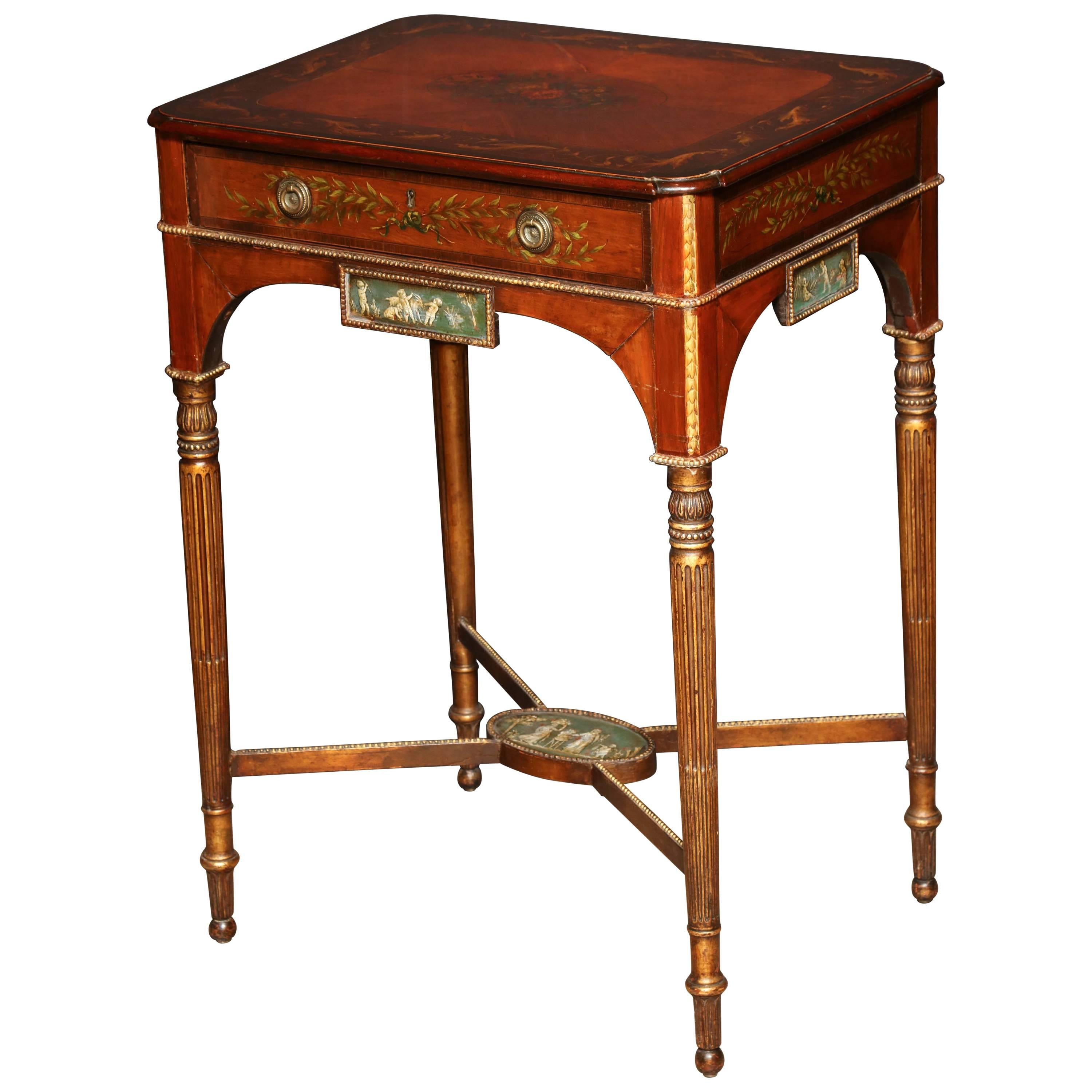 Rare George III Satinwood Side Table