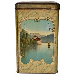 Early 20th Century Litographed Tin Box, Switzerland