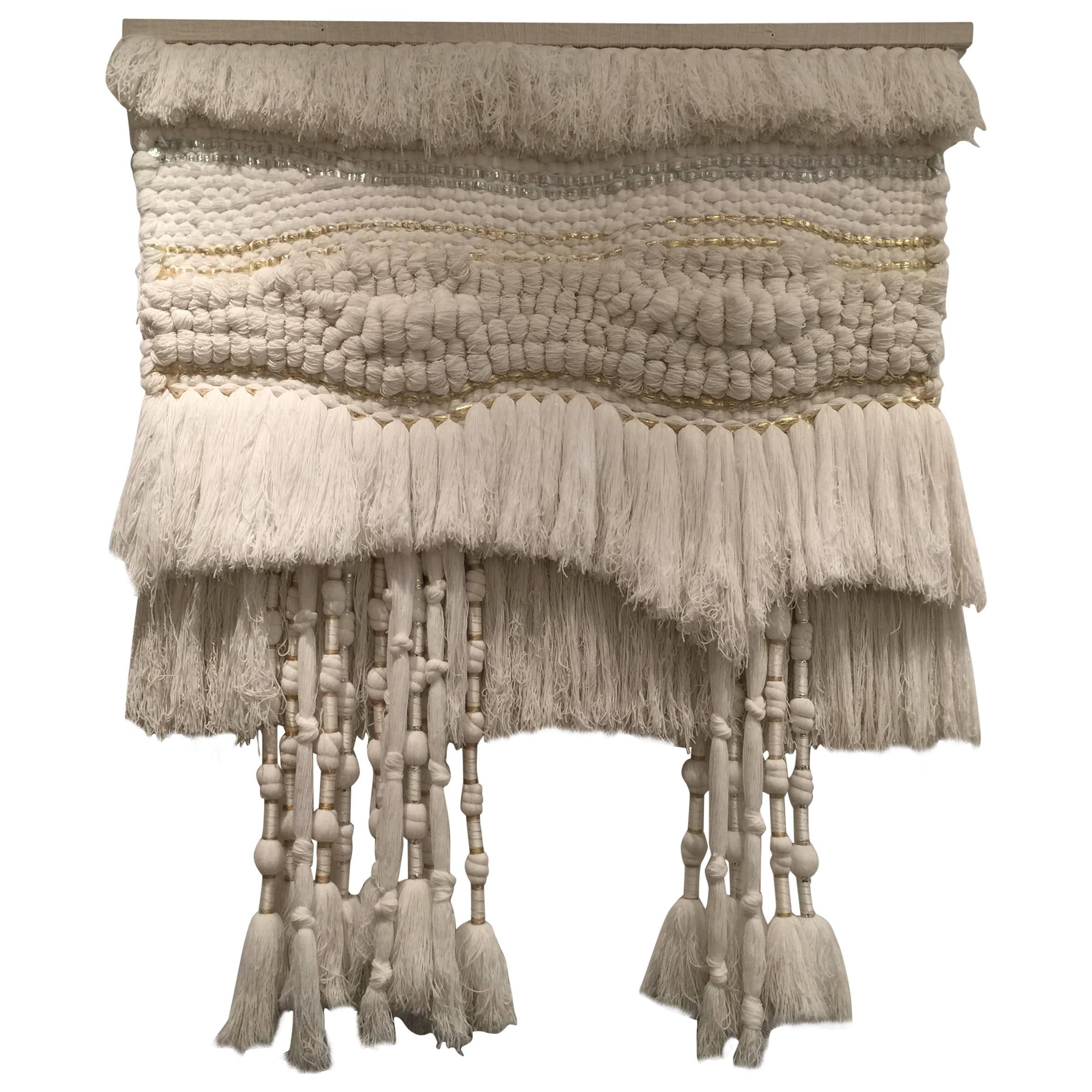 1960s Macrame Fiber Wall Art, Attributed to Jane Knight