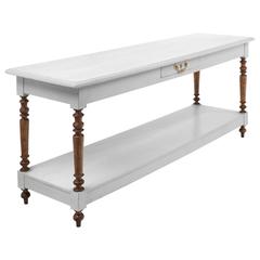 Antique Louis Philippe Turned Leg Console Table 3