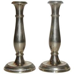 Pair of Berndorf Austrian Empire Candlestick Holders