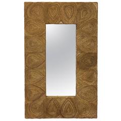 1970's Palm Beach Style Large Raffia Mirror 5