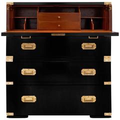 Vintage Campaign Style Secretary or Chest of Drawers