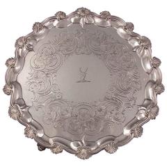 Large Victorian Sterling Silver Salver