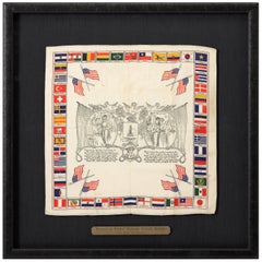 Antique Farewell and Return Patriotic Sailors Bandana, circa 1917-1918