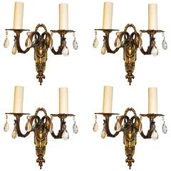 Beautiful and Elegant Set of Four French Brass Sconces 10