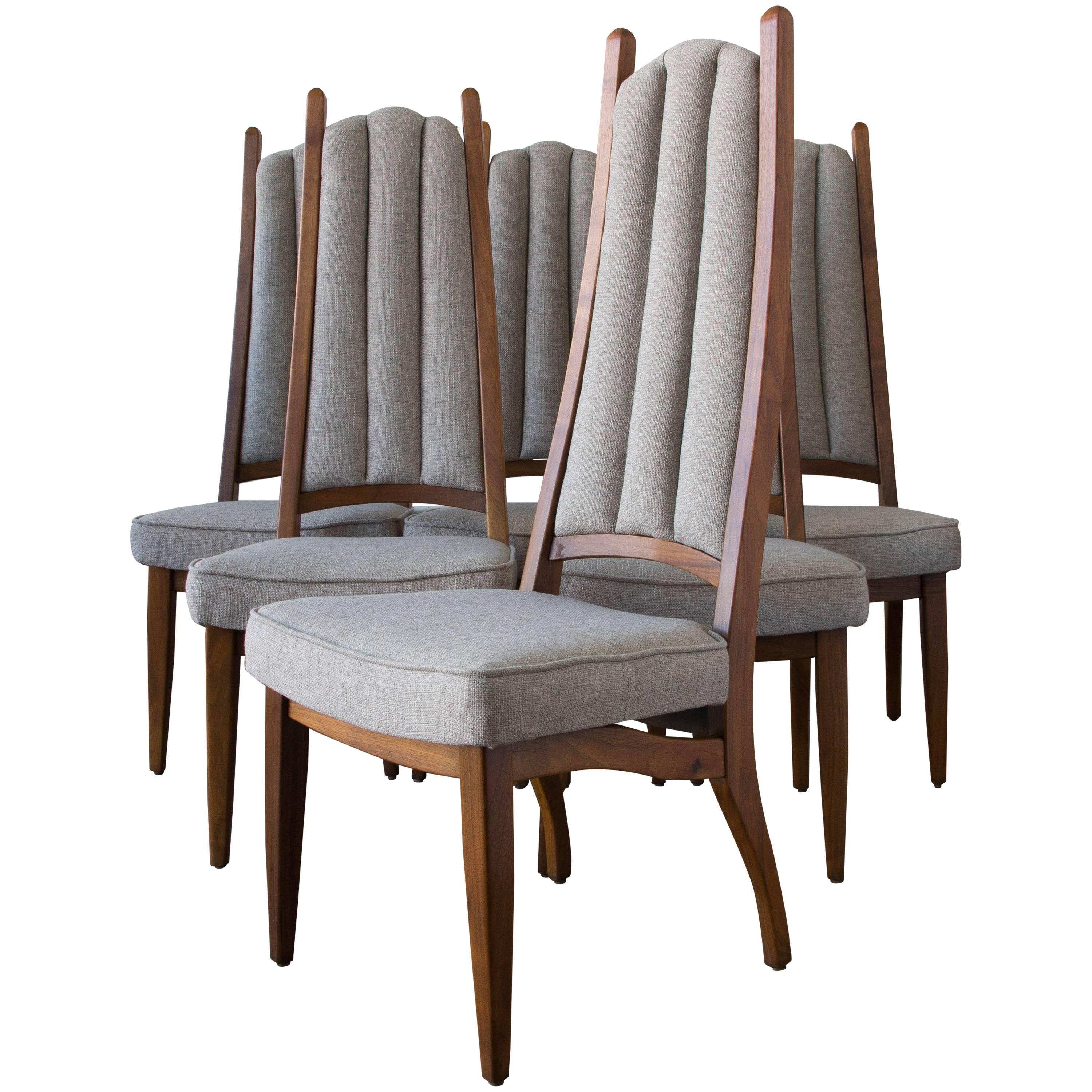 Set of Six Cal-Mode High Backed Dining Chairs