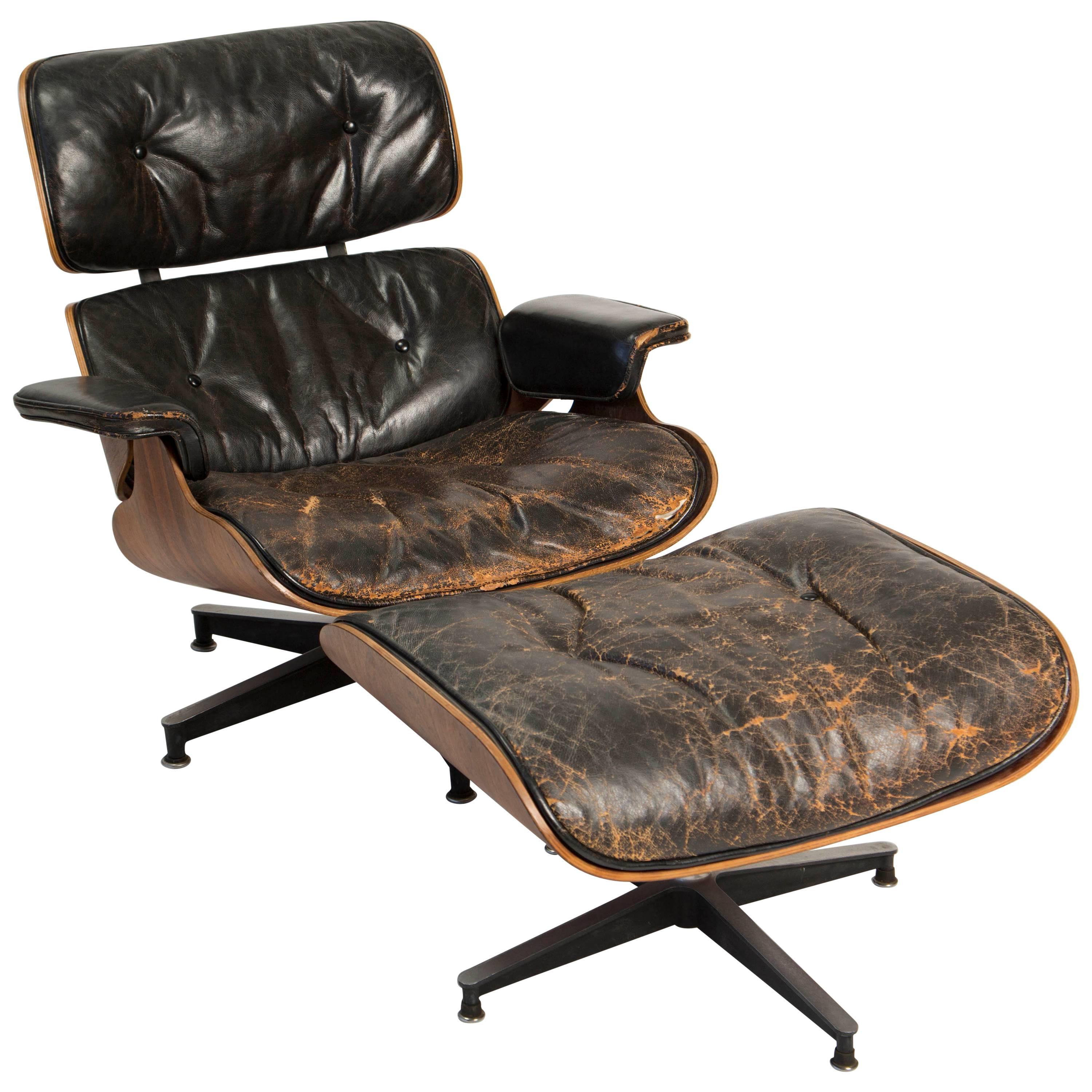 Early Eames 670/671 Lounge Chair and Rotating Ottoman