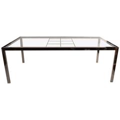 Glass and Chrome Extension Table by John Stuart