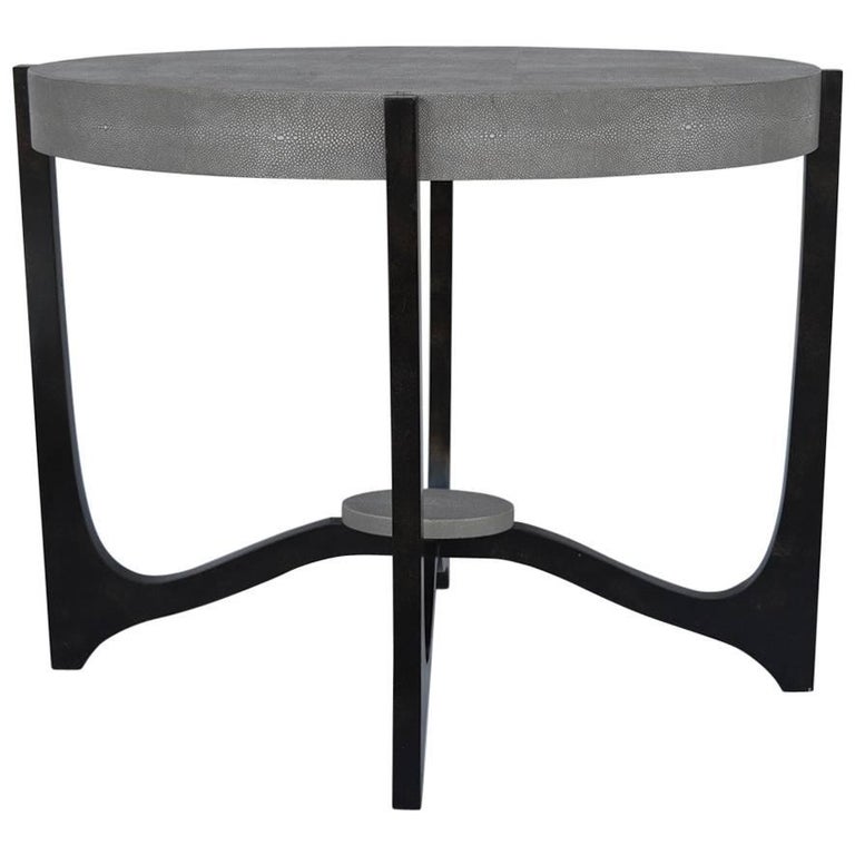 Grey Shagreen Side Table For Sale at 1stdibs