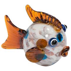 Multi-Colored Murano Glass Fish Sculpture