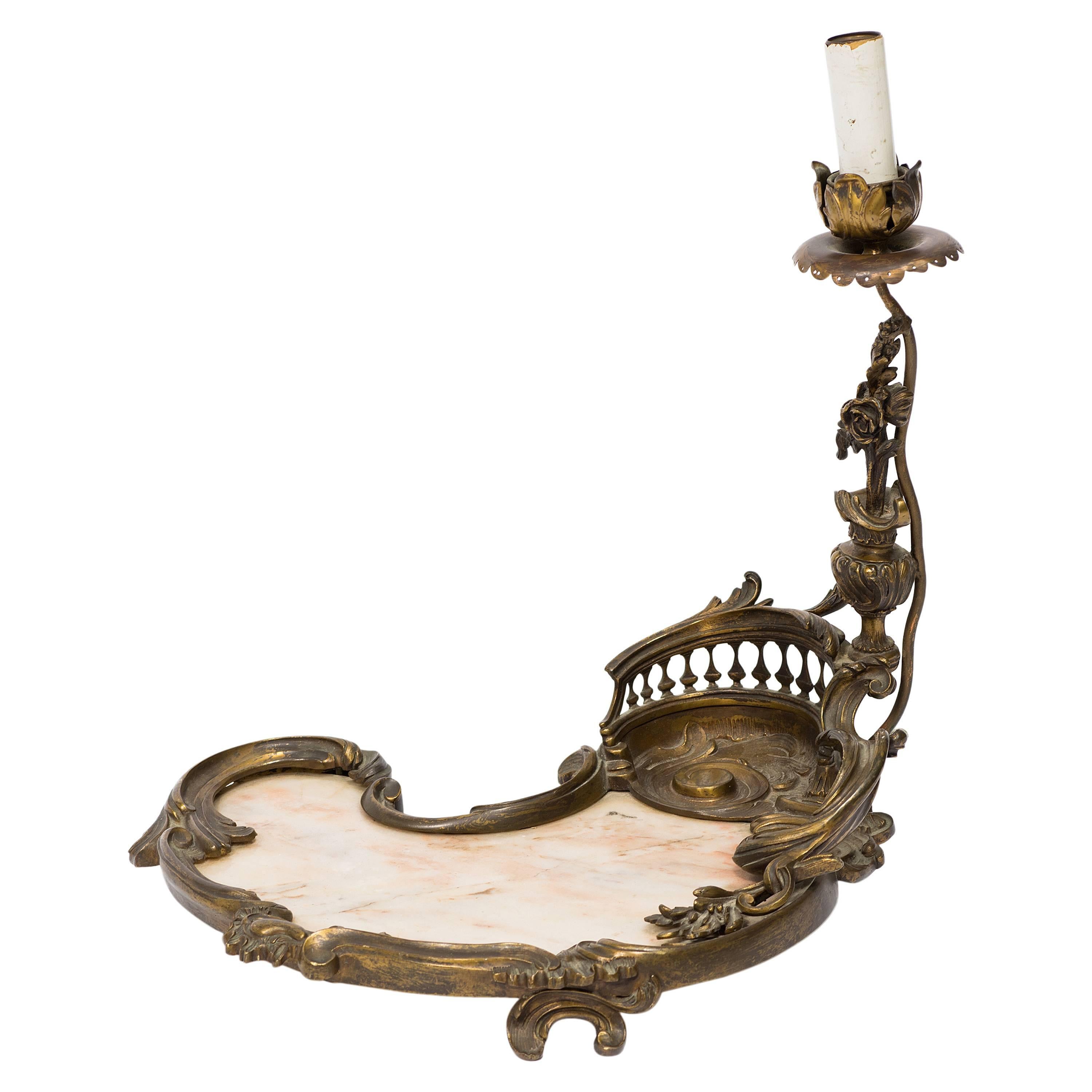 Lampe de bureau en laiton Art Nouveau en vente