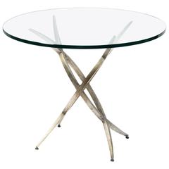 Abstract Steel and Glass Top Table