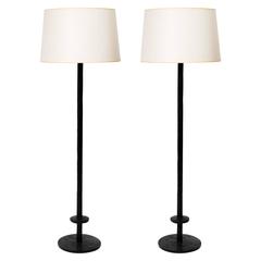 Pair of Solid Bronze Floor Lamps after Giacometti