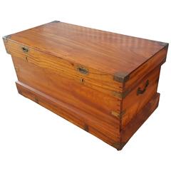Antique 19th Century Anglo-Chinese Camphor Campaign Trunk
