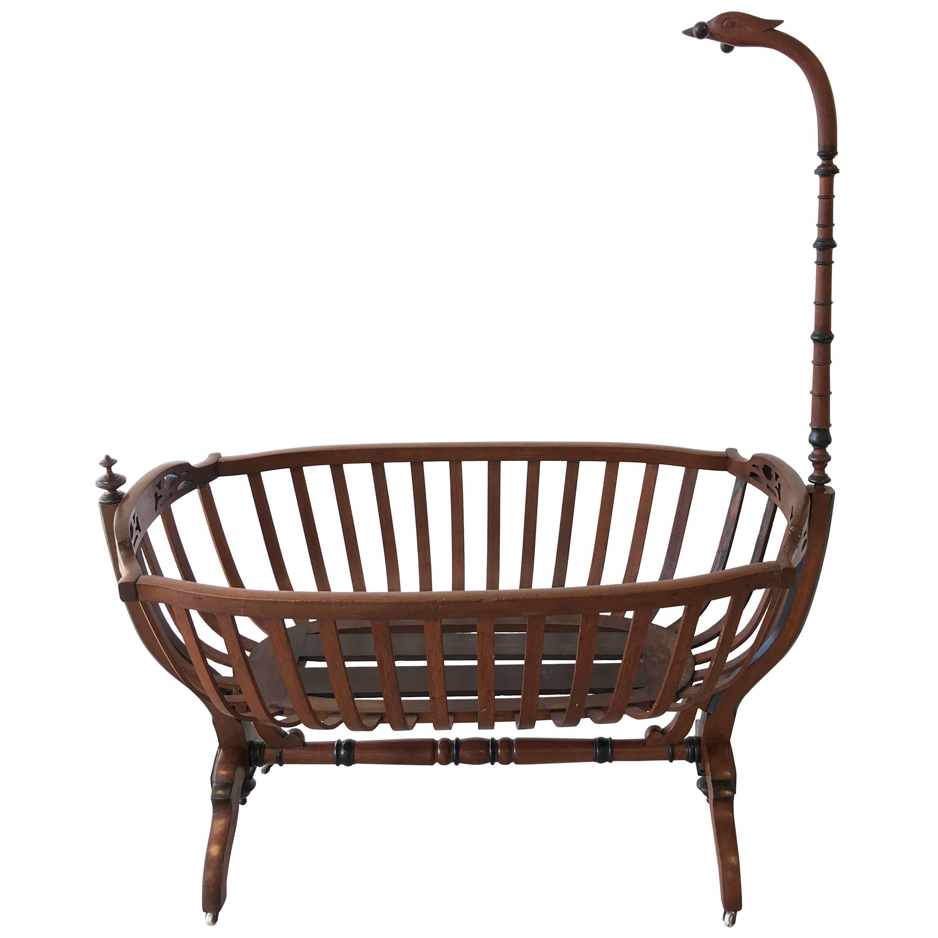 19th Century French Swan Cradle