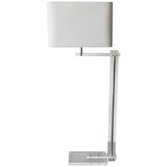 Mid-Century Modern Lucite Floor Lamp with Shade 6