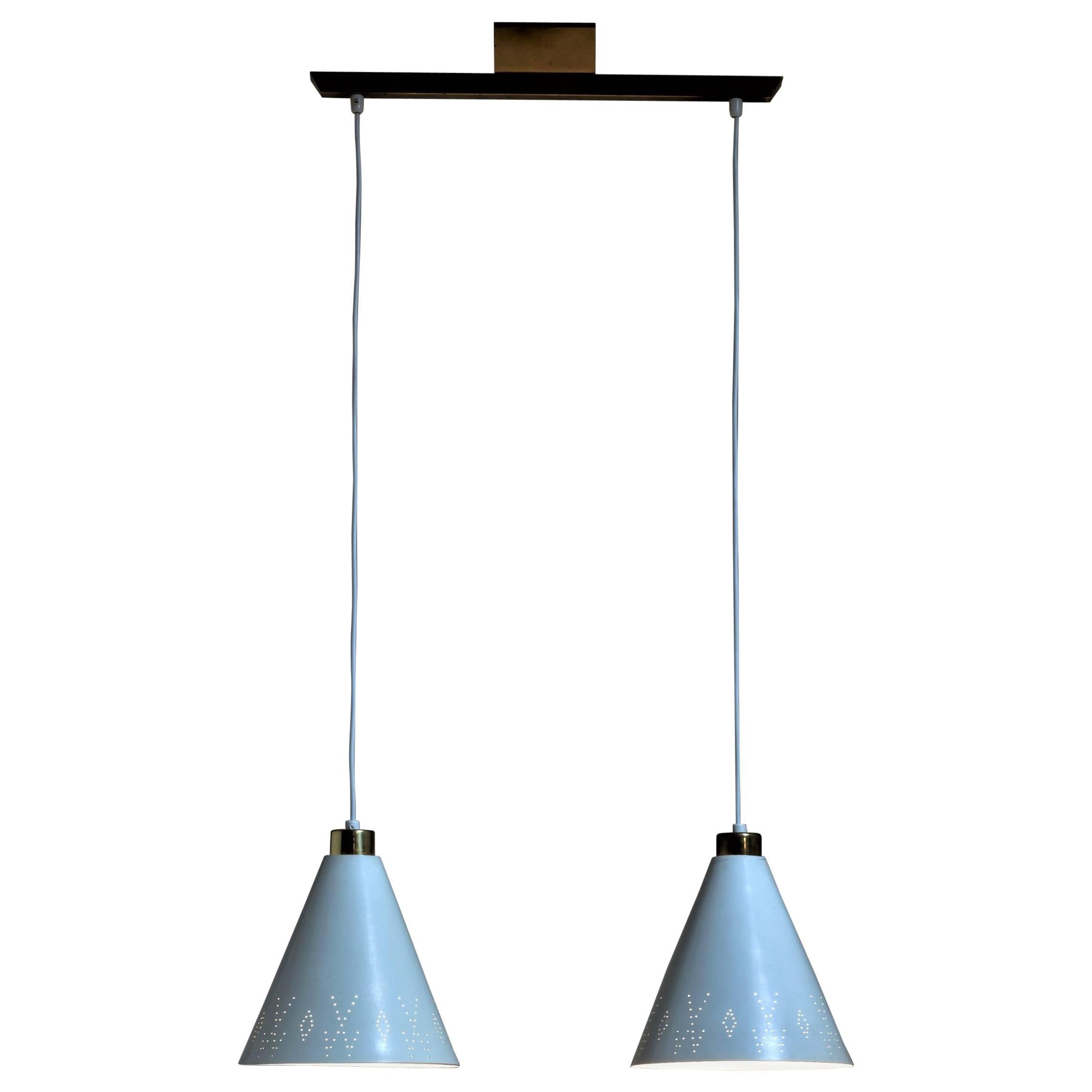 Rare ‘Model K2-60’ Double Pendant by Paavo Tynell, Idman, Finland, 1950s For Sale