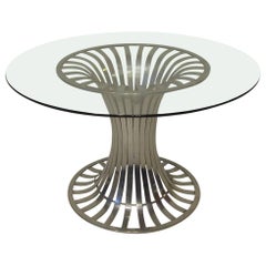 Russell Woodard Aluminium and Glass Dining / Game Table