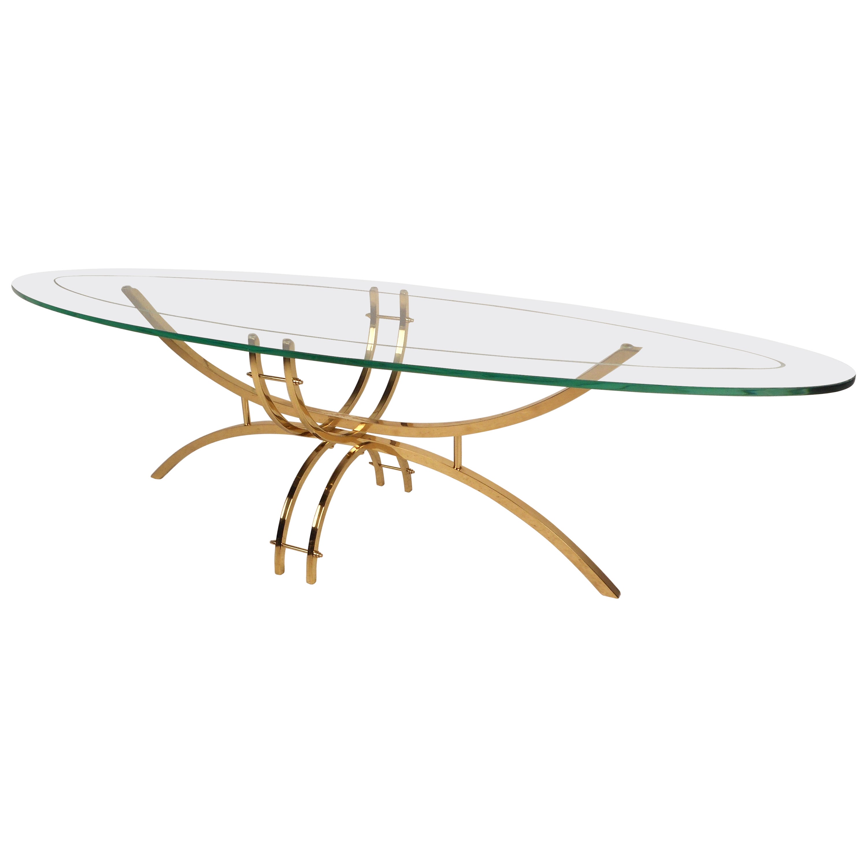 Brass, Lucite and Glass "Golf" Themed Coffee Table at 1stDibs