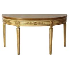 Custom-Made Neoclassical Style Demilune Fold-Over Console Table 5