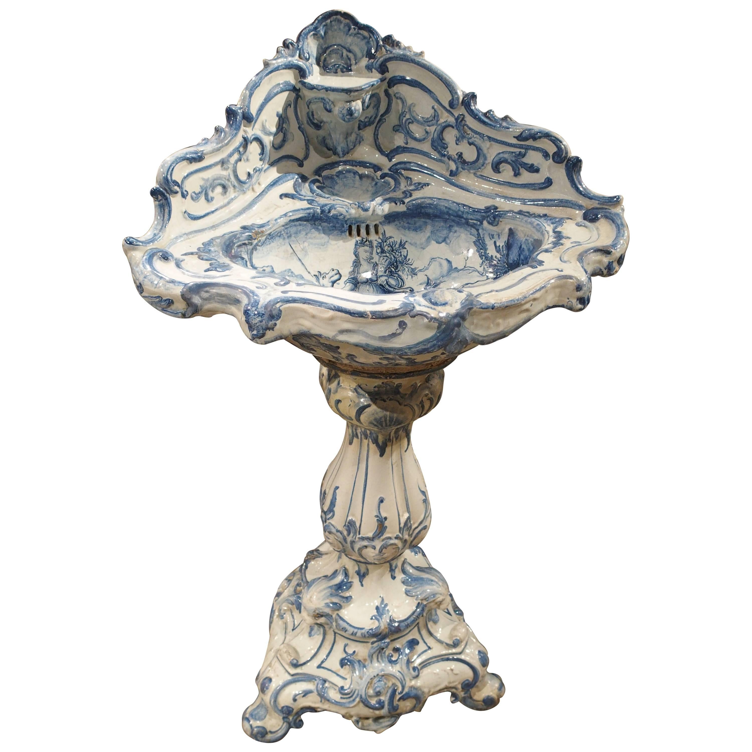 Rare 19th Century Pedestal Sink, Italy, circa 1870