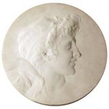 « Aphrodite », magistral Rondel en bas-relief en marbre de Flanagan, sculpteur pour Mint