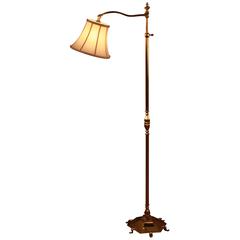 Vintage Spanish Bronze Adjustable Height Floor Lamp