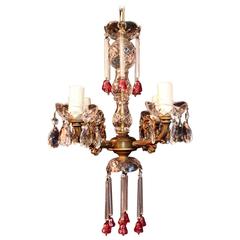 Beautiful French Style Small Chandelier with Rare Bell Crystal Pendants