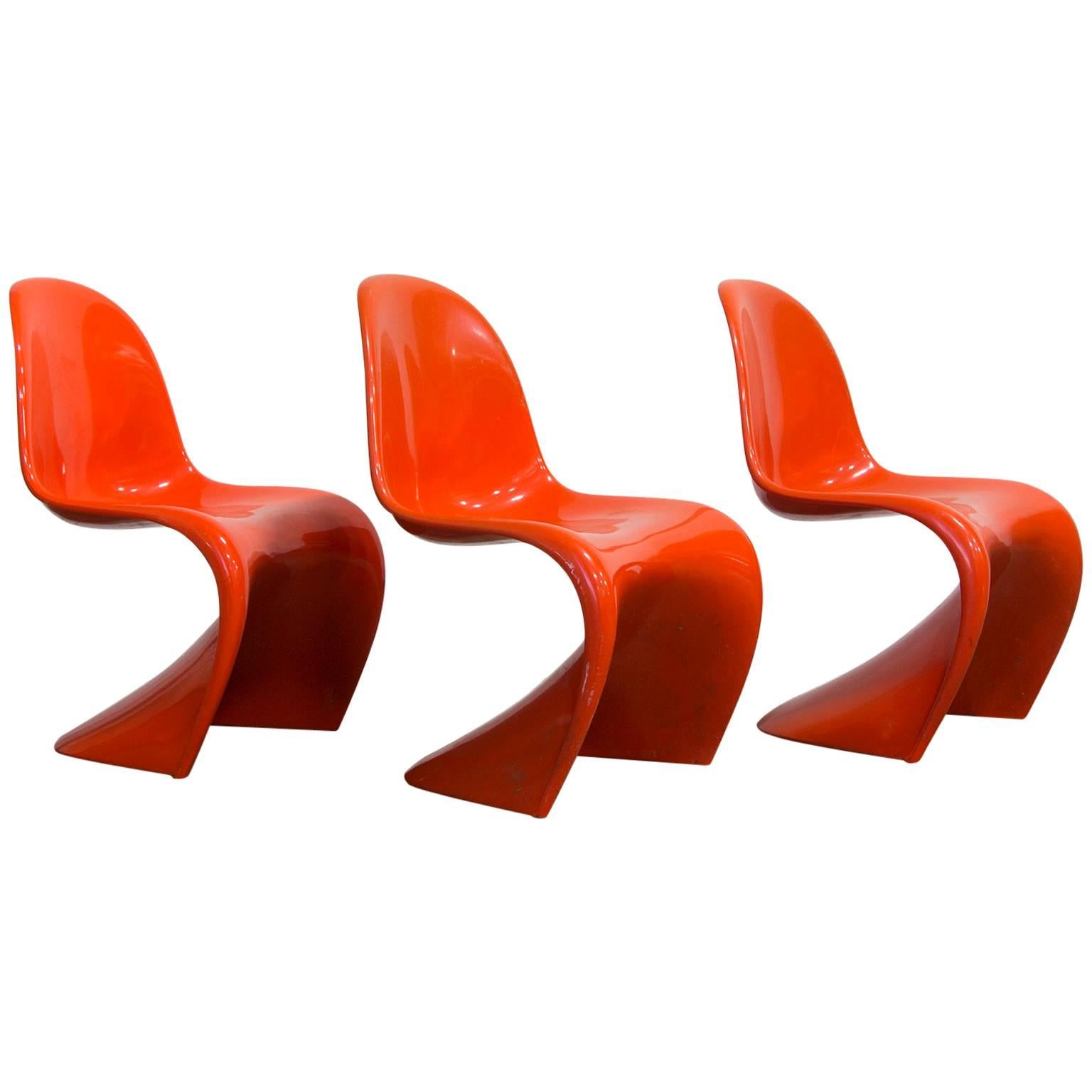 1965, Verner Panton Stacking Chair First Herman Miller Edition, in Orange